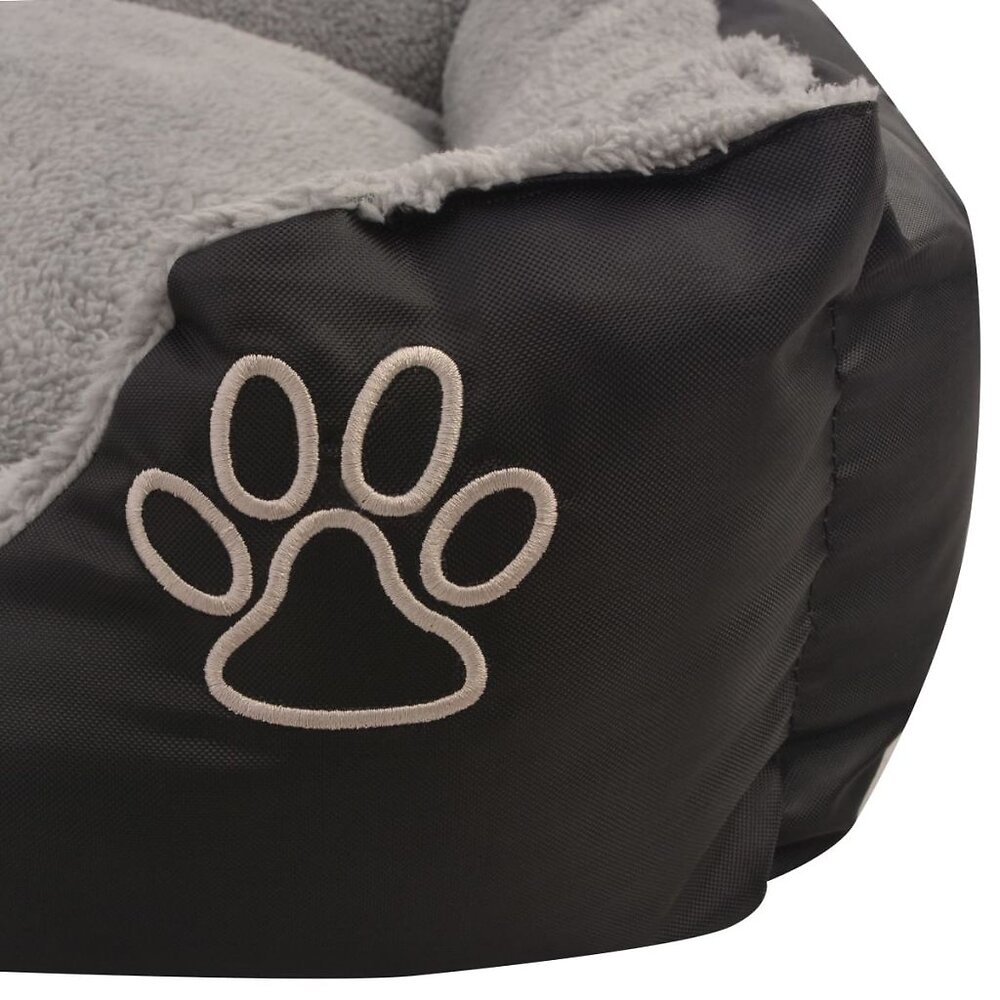 VIDAXL - Lit pour chiens avec coussin rembourré Taille L Noir - Noir - large