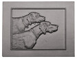 DOMMARTIN - Plaque de cheminée les deux chiens Dommartin grise H. 46 Cm X L. 60 Cm - vignette