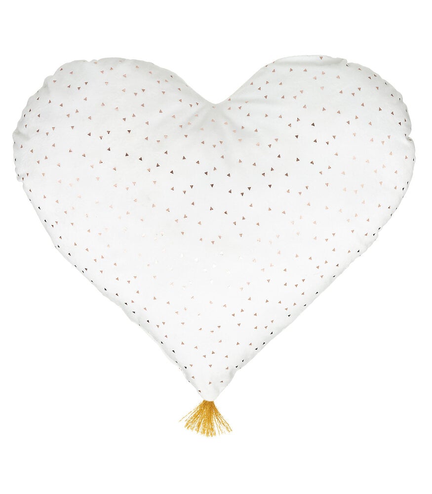 ATMOSPHERA - Coussin décoratif Coeur Blanc Berlingot brillant 40 x 45 cm - large