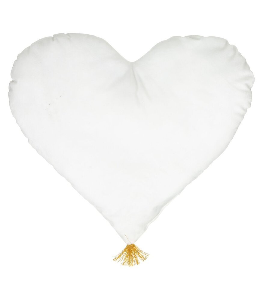 ATMOSPHERA - Coussin décoratif Coeur Blanc Berlingot brillant 40 x 45 cm - large