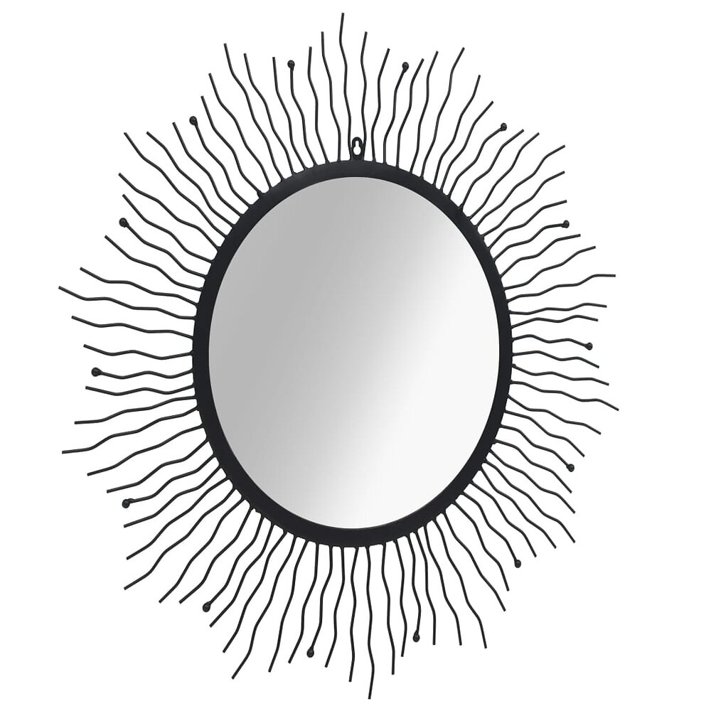 VIDAXL - Miroir mural Éclat de soleil 80 cm Noir - Maison et jardin - Décorations - Miroirs - Noir - Noir - large