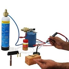Chalumeau gaz professionnel + Tuyau 2m Connection directe Butane / Propane  Flamme Réglable Piezo KEMPER