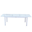 AVRIL PARIS - Table de jardin extensible aluminium blanc effet marbre 180/240cm + 8 fauteuils empilables textilène - ANIA - vignette