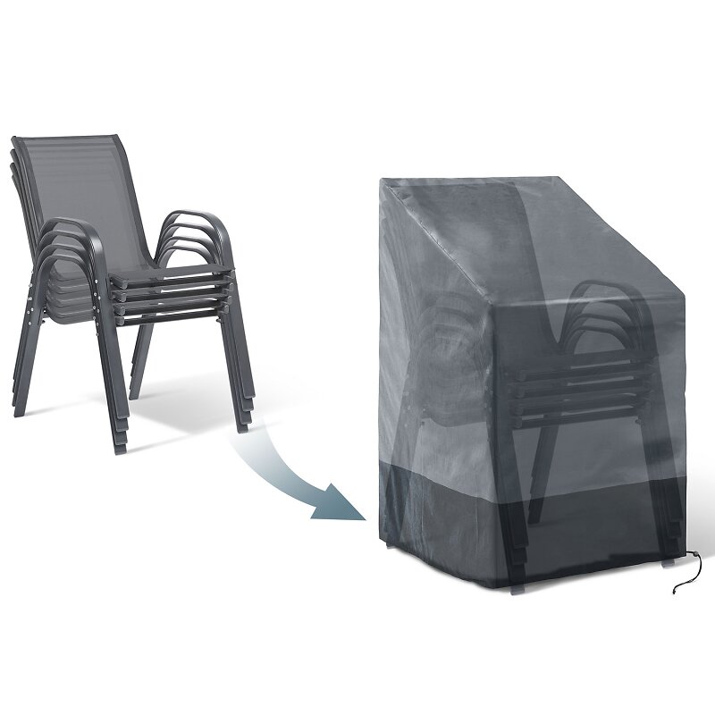 ID MARKET - Housse de protection pour 4 à 6 chaises empilables 70 x 70 x 120 CM - large