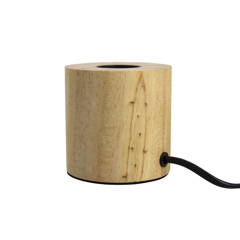 lampe à poser cylindrique en bois , compatible culot e27, ip20, 60 