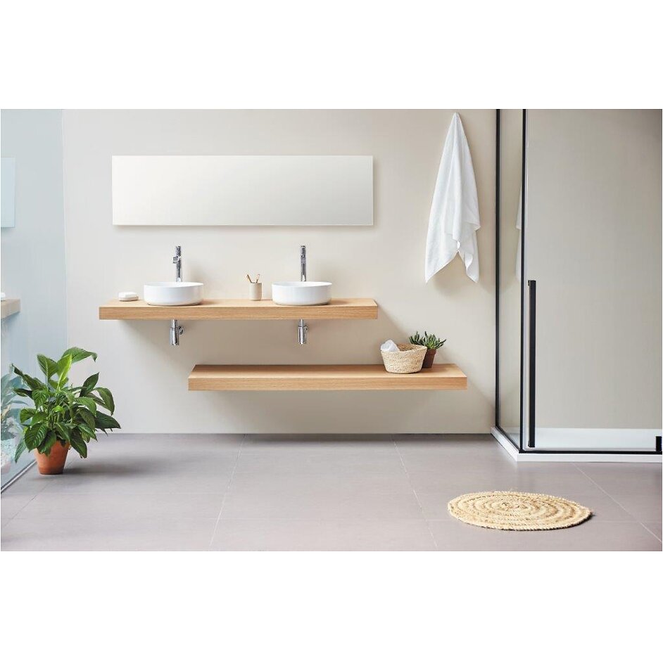 Sanycces - Plan vasque suspendu ZERO pour salle de bain design chêne 45 x 80 cm - large