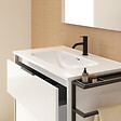 Amizuva - Meuble salle de bain en bois et métal KEIKO blanc brillant 100 cm - vignette