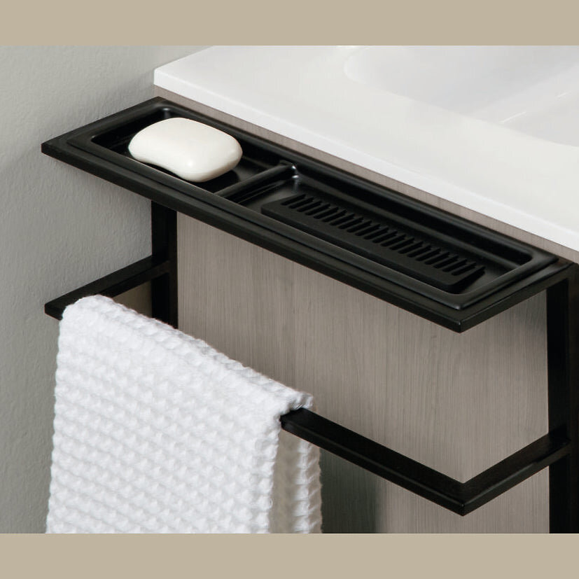 Amizuva - Meuble salle de bain en bois et métal KEIKO blanc brillant 100 cm - large