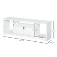 HOMCOM - Meuble TV banc TV design contemporain - 3 niches, placard double porte - dim. 120L x 30l x 41H cm - panneaux particules blanc - vignette