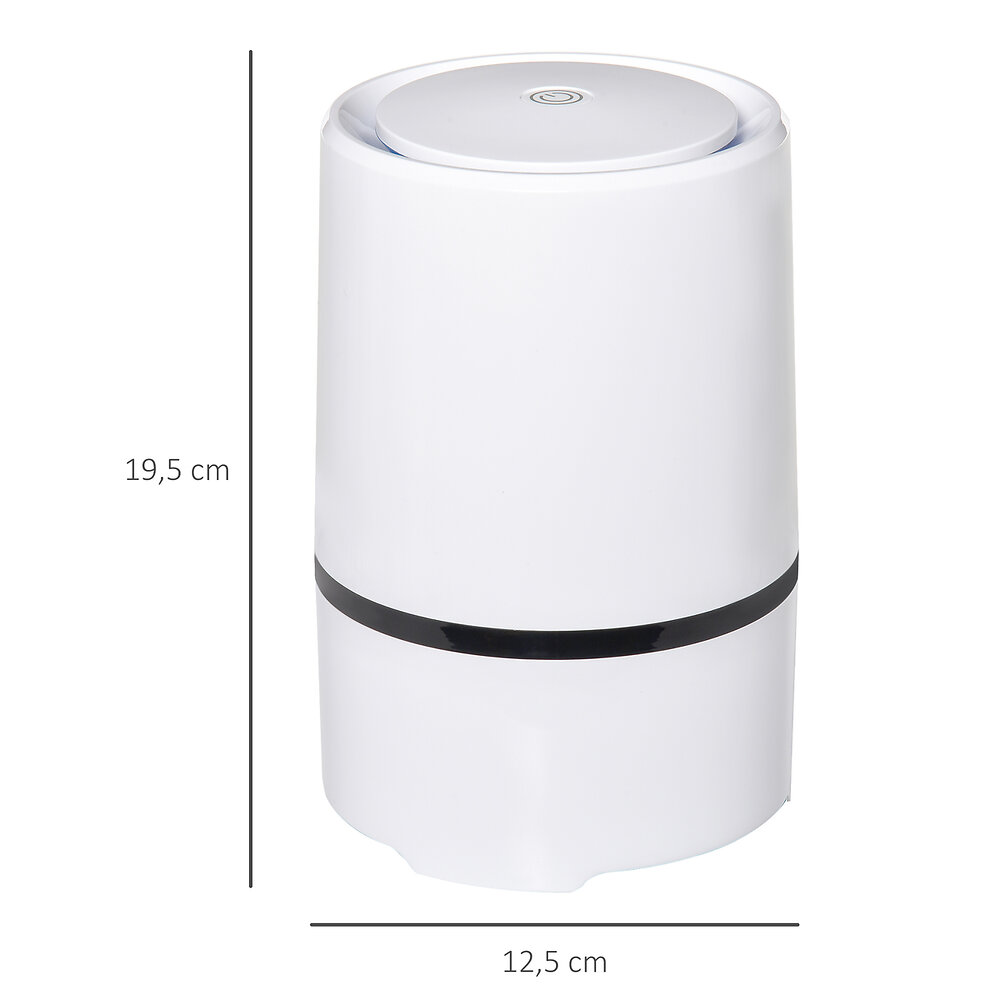 HOMCOM - Purificateur d'air maison portable silencieux avec filtre HEPA purifie jusqu'à 10 m³ blanc - large