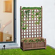OUTSUNNY - Jardinière avec treillis - bac à fleurs - jardinière sur pied - dim. 64L x 28l x 120H cm inserts d'irrigation inclus bois sapin traité - vignette