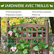 OUTSUNNY - Jardinière avec treillis - bac à fleurs - jardinière sur pied - dim. 64L x 28l x 120H cm inserts d'irrigation inclus bois sapin traité - vignette