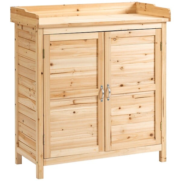 Coffre de jardin : armoire double en bois Jardipolys