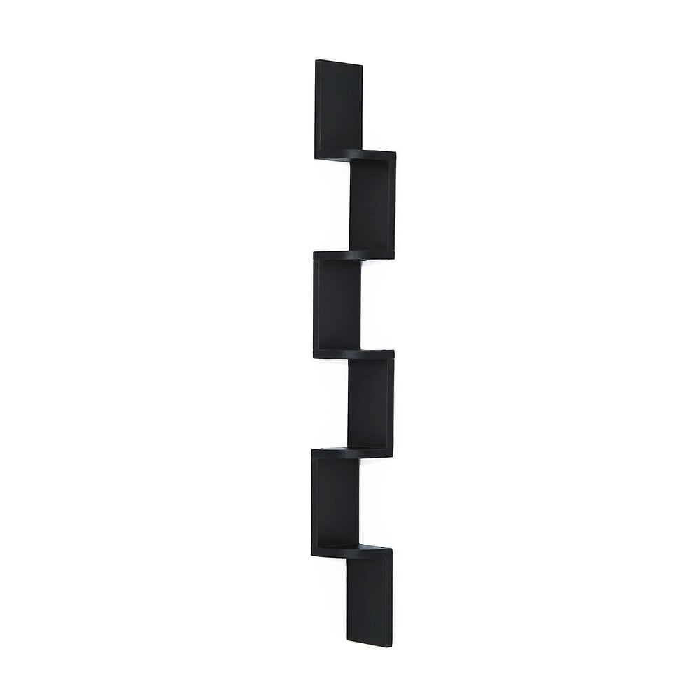 homcom étagère d'angle design contemporain zig zag 5 niveaux 12l × 12l × 120h cm noire