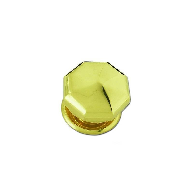 SECURY-T - Bouton de porte d'entrée diamant sur rosace laiton poli Secury-t - large