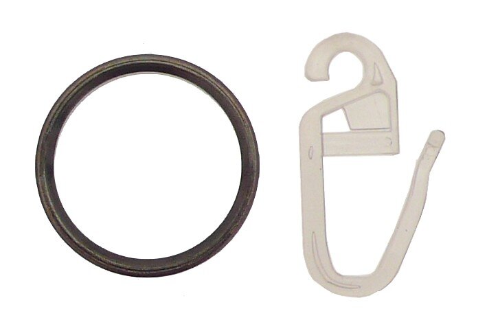 CESSOT - Lot de 10 anneaux et 10 agrafes pour barre de vitrage Ø10, bronze - large