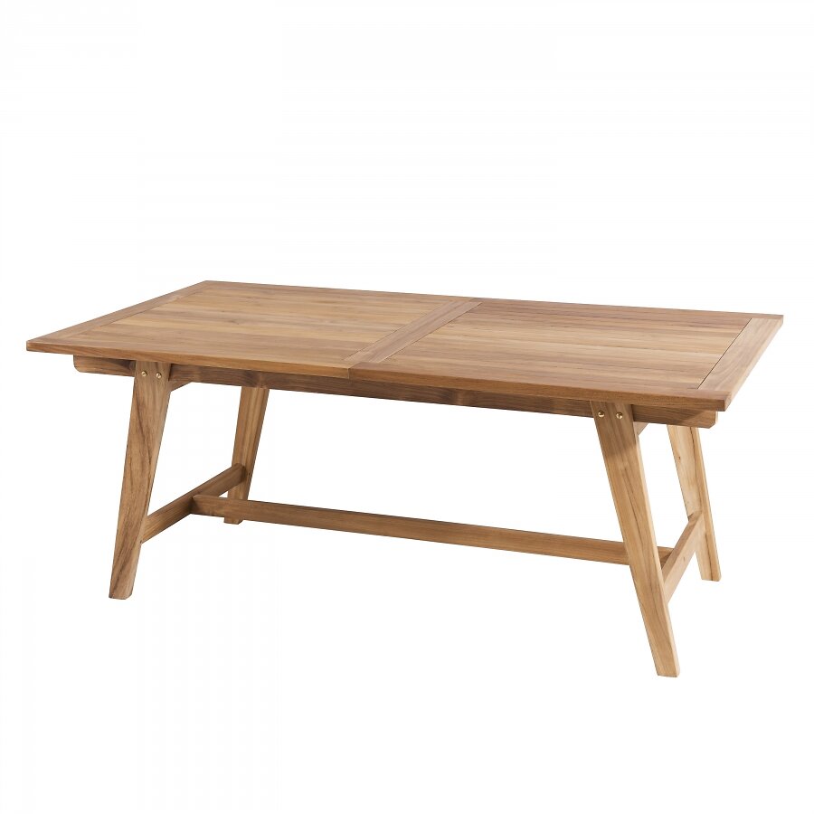 MACABANE - HARRIS - Table de jardin 8/10 personnes - rectangulaire scandi extensible 180/240x100x75 cm en bois Teck - large