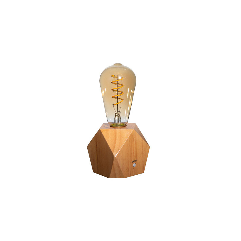 XXCELL - Lampe LED sur cube diamant en bois à poser XXCELL - 0,5 W - 30 lumens - 2700 K - ST64 - large