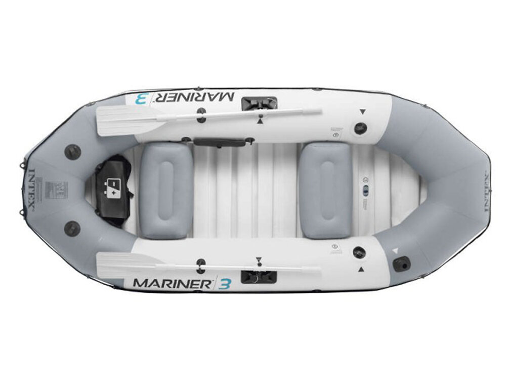 INTEX - Kit bateau gonflable 3 places Mariner 3 avec rames et gonfleur - Intex - large