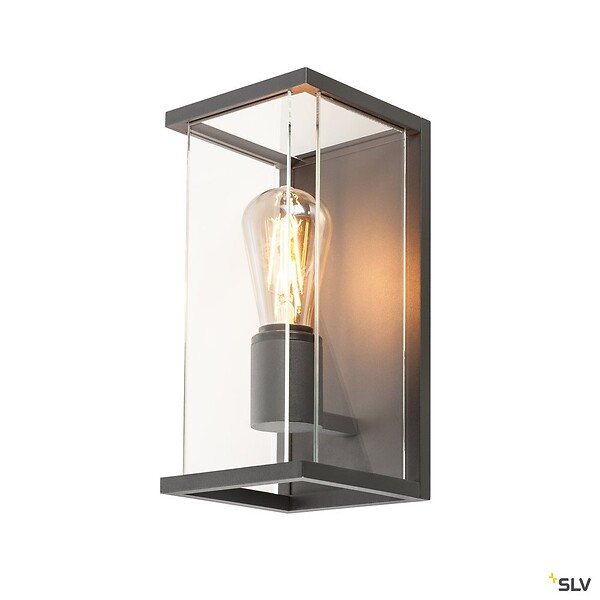 Applique et plafonnier extérieur carré SLV AINOS, anthracite, LED, 18W,  3000K/4000K, IP65, détecteur de mouvement