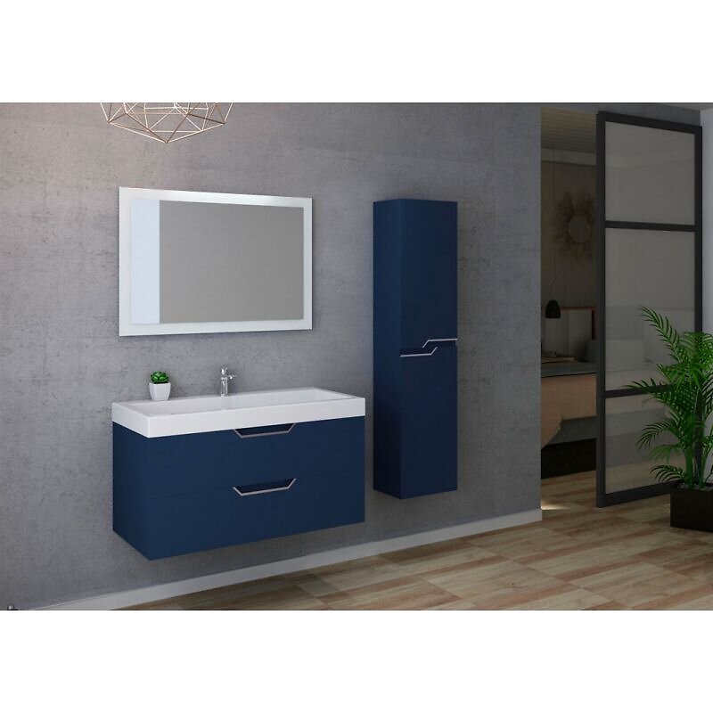Distribain - Meuble de salle de bain CALABRO 1000 Bleu saphir - large