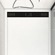 AURLANE - Receveur a poser 120x80x4cm en acrylique blanc avec grille en aluminium noire - WHITNESS 120 BLACK - vignette