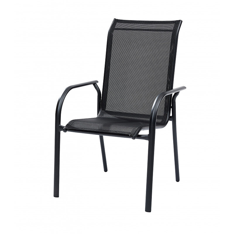 fauteuil blacksun structure aluminium coloris noir wilsa garden