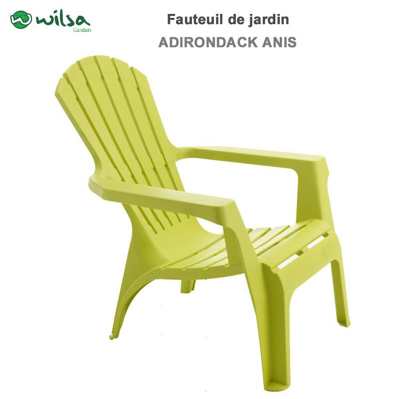 fauteuil adirondack résine polypropylène wilsa garden - anis - 1 fauteuil adirondack