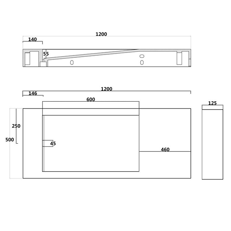 Distribain - Plan vasque solid surface Réf : SDPW12-B - large