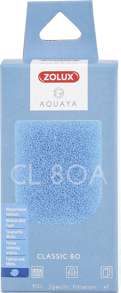 ZOLUX - Blue foam classic 80 x2 aqya - large