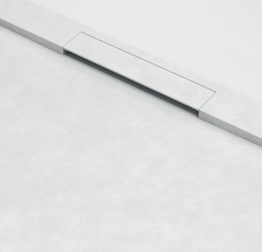 STANO - Receveur de douche 90 x 180 cm extra plat COVER en résine surface ardoisée blanc - large