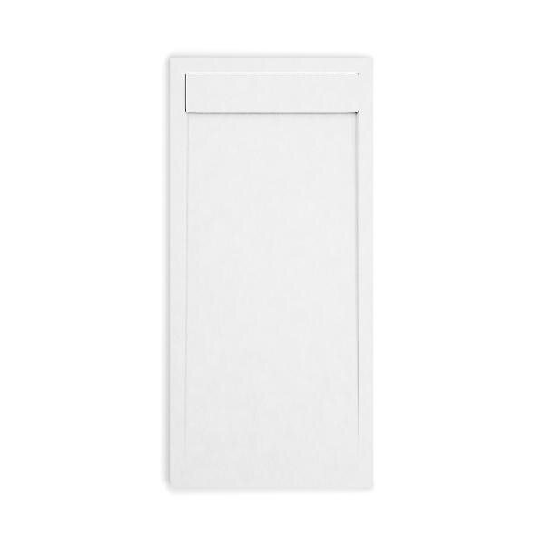 STANO - Receveur de douche 80 x 190 cm extra plat QUORE en résine surface ardoisée blanc - large