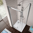 Kassandra - Porte de douche pliante S300 95 cm  Avec paroi latérale : 77 - 79 cm - vignette