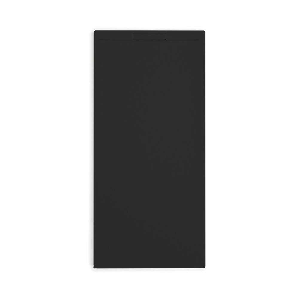 STANO - Receveur de douche 80 x 110 cm extra plat COVER en résine surface ardoisée noir - large