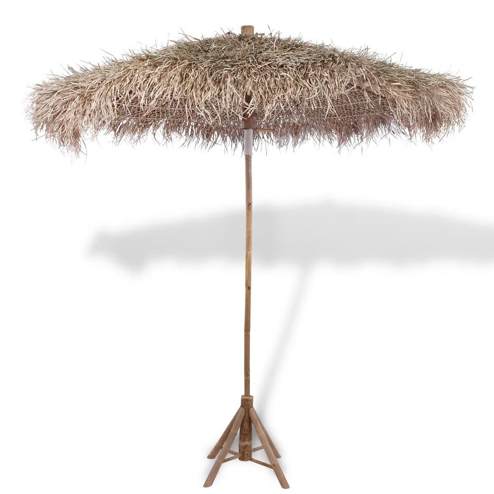 VIDAXL - Parasol en bambou avec toit en feuille de bananier 210 cm - Brun - large