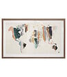 ATMOSPHERA - Cadre décoratif Carte du Monde en Bois et Verre 80 x 50 cm - vignette