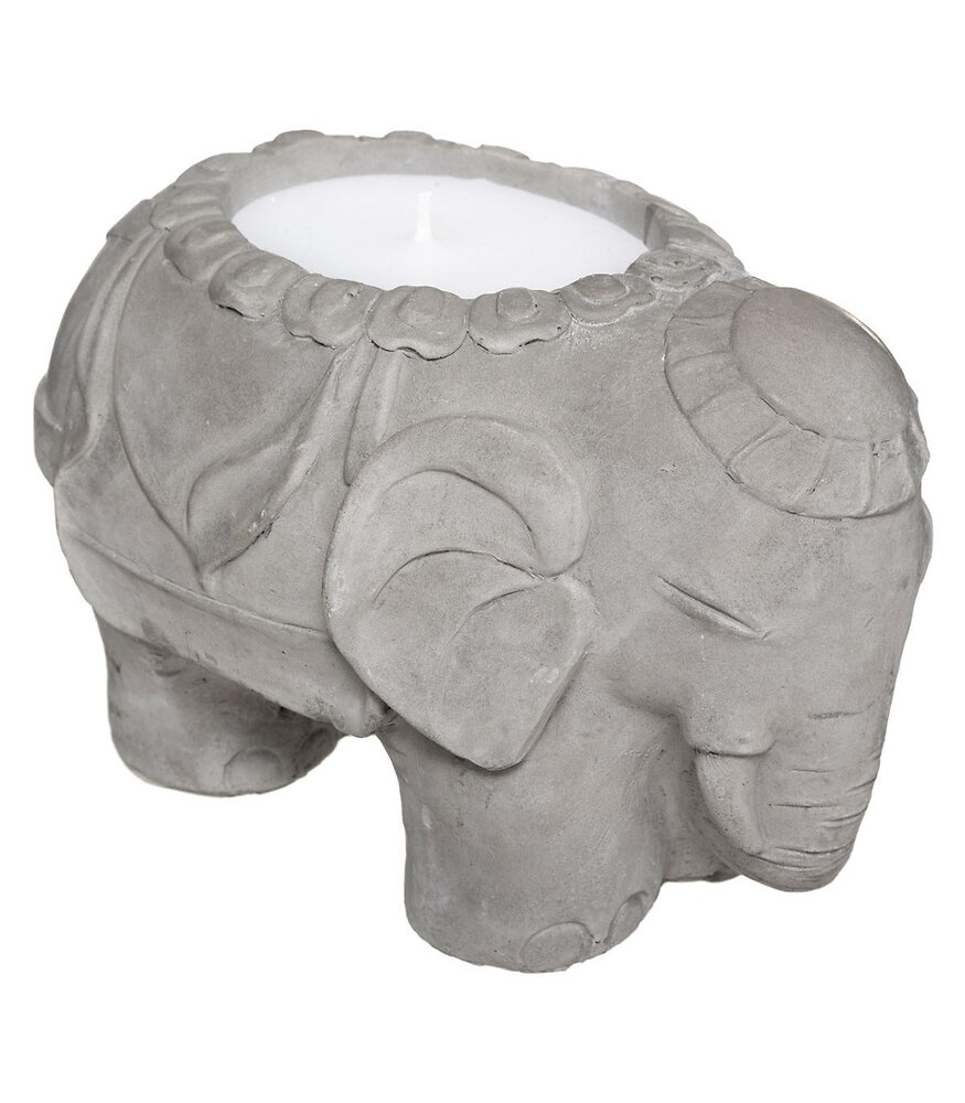 ATMOSPHERA - Éléphant en Ciment Bougie Parfumée à la Citronnelle180 g - large
