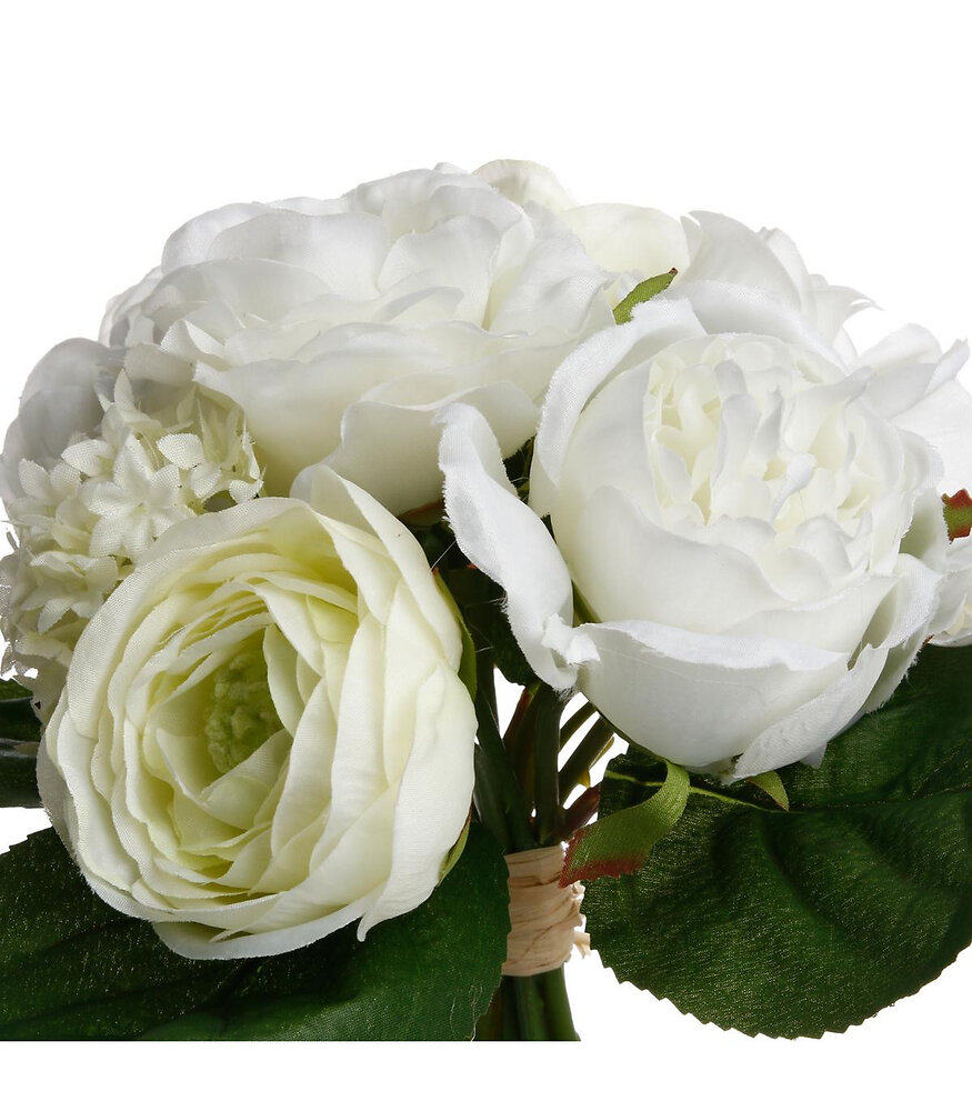 ATMOSPHERA - Bouquet de Fleurs artificielles Blanches H 30 cm - large