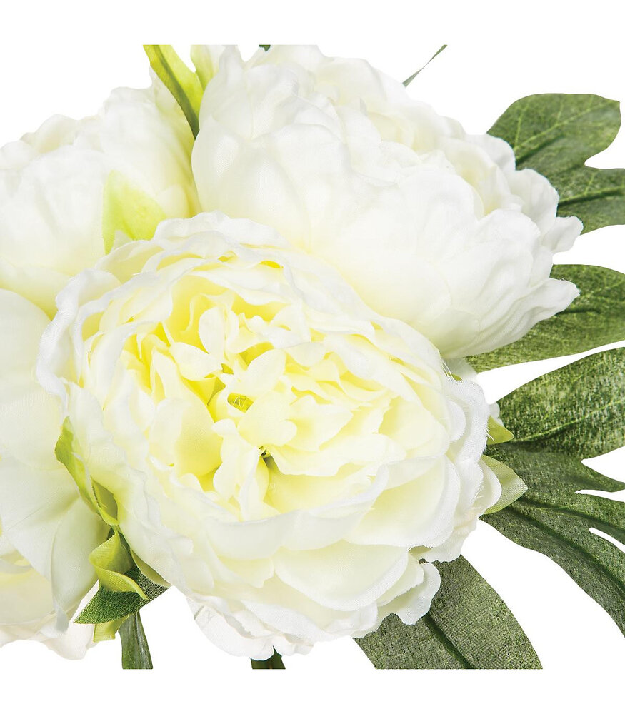 Bouquet de Fleurs artificielles 4 Pivoines blanches H 30 cm | Bricomarché
