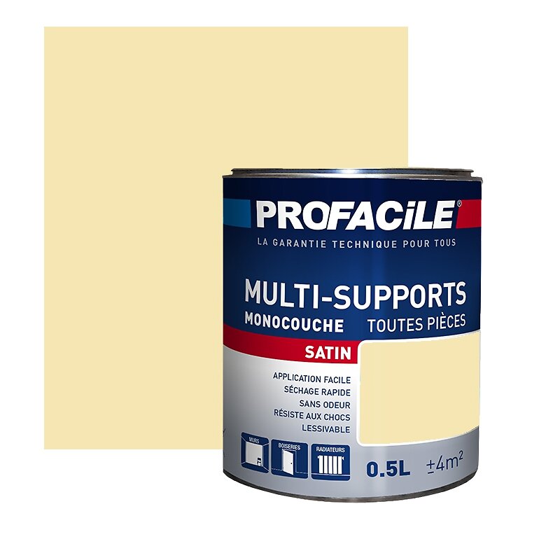 PROFACILE - Peinture intérieure multi-supports, PROFACILE 0.5 litre Paille - large
