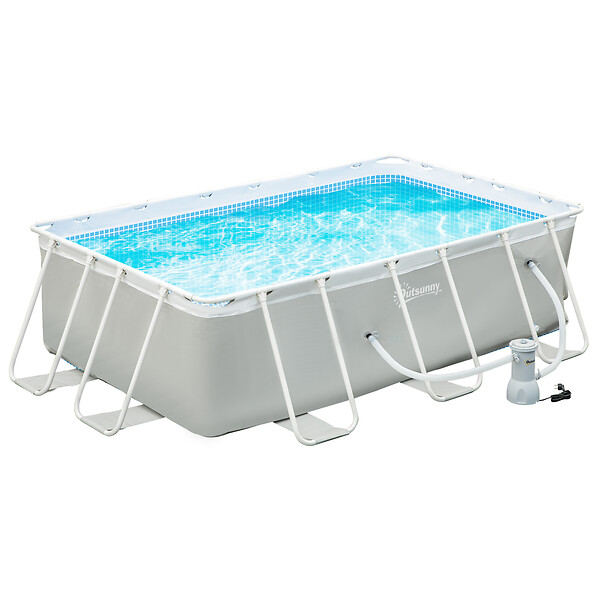 Piscine tubulaire rectangulaire - LUDO 2 - 4 x 2 x 1.22 m - Filtration 2.3  m3/h