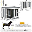 PAWHUT - Cage pour chien animaux pliable dim. 84L x 51l x 61H cm porte verrouillable toit ouvrant plateau déjection bois sapin gris blanc noir - vignette