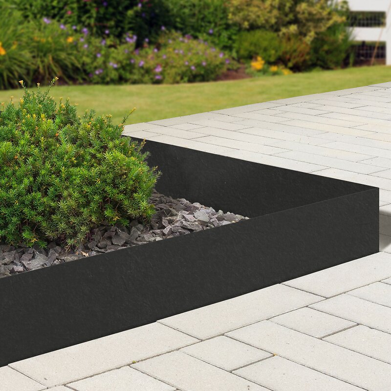 ID MARKET - Bordurette de jardin x5 acier noir mat flexible L. 5 x H. 0.12 M - large