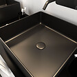 AURLANE - Vasque à poser rectangle en céramique noire - 36.5x36.5x10.7cm - SQUARISH DARK - vignette