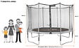 KANGUI - Trampoline de jardin 365 cm + filet de sécurité + échelle + kit d'ancrage  JUMPI - vignette