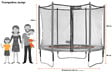 KANGUI - Trampoline de jardin 244 cm + filet de sécurité JUMPI Taupe/Vert 250 - vignette