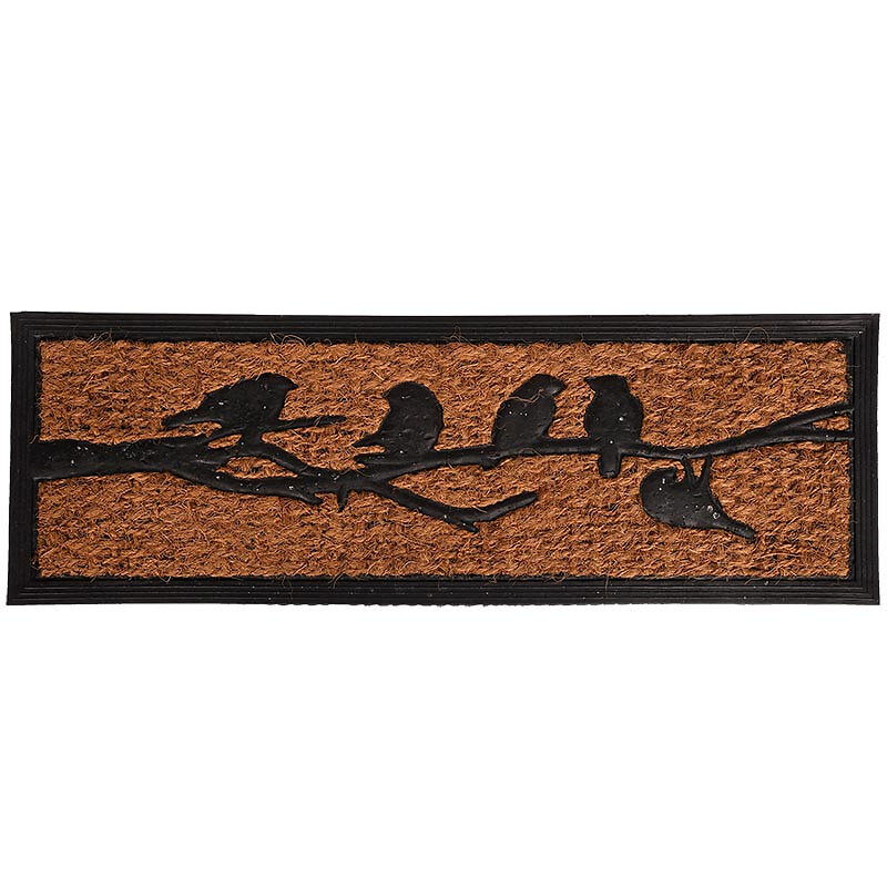 ESSCHERT DESIGN - Tapis coco caoutchouc Oiseaux 75 x 25 cm - large