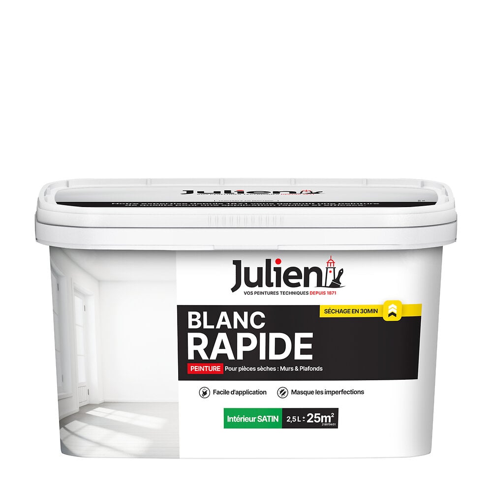 JULIEN - Peinture intérieure rapide - Blanc - Satin - 2,5L - large