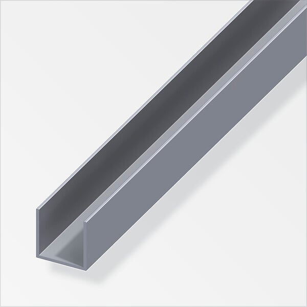 Profilé U Aluminium 20x20 Mm, Épaisseur 2 Mm - Longueur 1 Mètre - Pour Bricolage, Construction