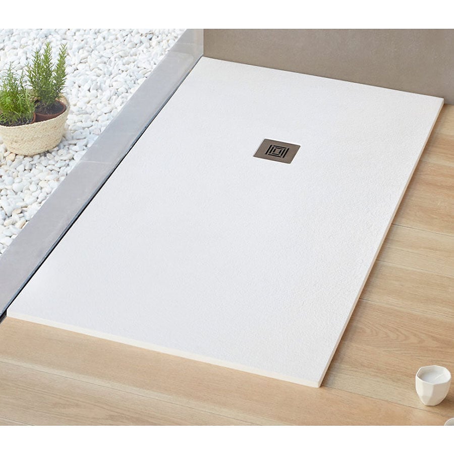 Sanycces - Receveur de douche 80 x 80 cm extra plat LOGIC surface ardoisée rectangulaire blanc - large